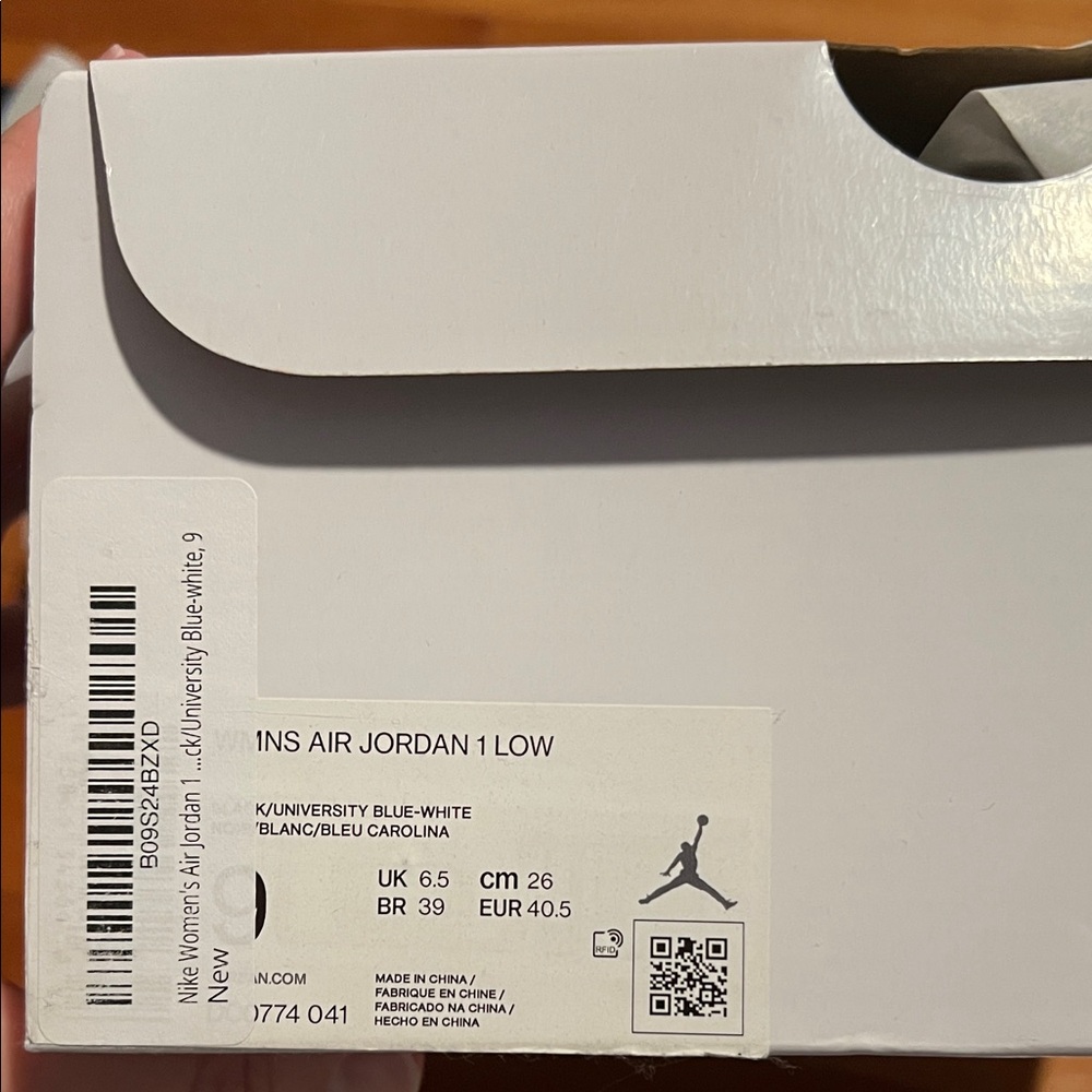 Nike Air Jordan Low Black and Light Blue Sneakers - Picture 9 of 10